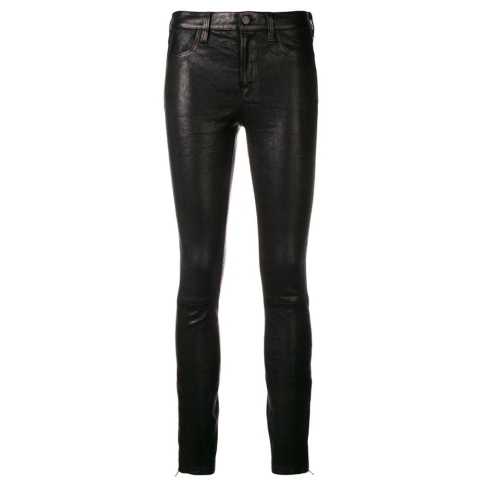 J Brand Ankle Zip Leather Skinny Pants